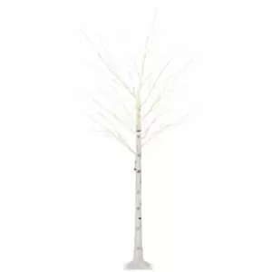 Image of Pre-Lit Artificial White Birch Tree with 96 LED Lights 6ft, white
