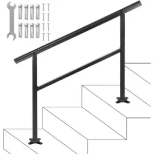 Image of Handrail Outdoor Stairs, Outdoor Handrail 48 x 35.5" Black Fits 1/2/3 Steps