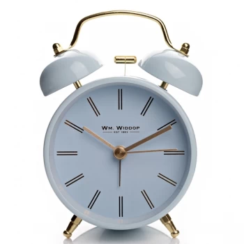 Image of Wm. Widdop Double Bell Alarm Clock - Light Blue