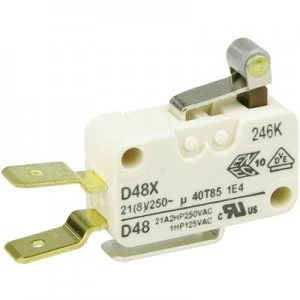 Image of Cherry Switches Microswitch D489 V3RA 250 V AC 21 A 1 x OnOn momentary