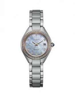 Image of Citizen Ladies Eco Drive Stainless Steel Crystal Bezel Mop Dial Watch