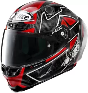 Image of X-Lite X-803 RS Ultra Carbon Replica Petrucci Helmet, black-red, Size L, black-red, Size L