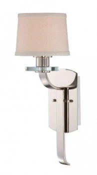 Image of 1 Light Indoor Candle Wall Light Imperial Silver with Shade, E27