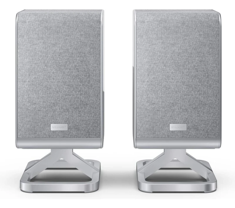 Image of Sharp 2.0.2 Wireless Rear Surround Speakers - Satin Silver/Grey 4550556112284