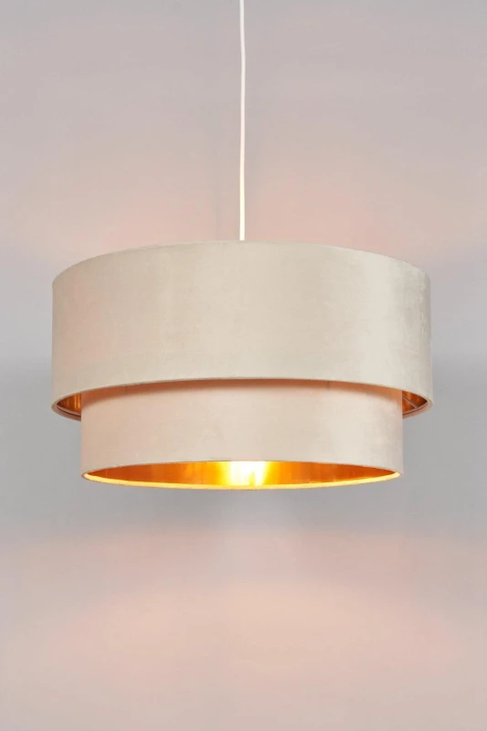 Image of BHS BHS Vera Velvet 2 Tier Ivory Lampshade - 50cm