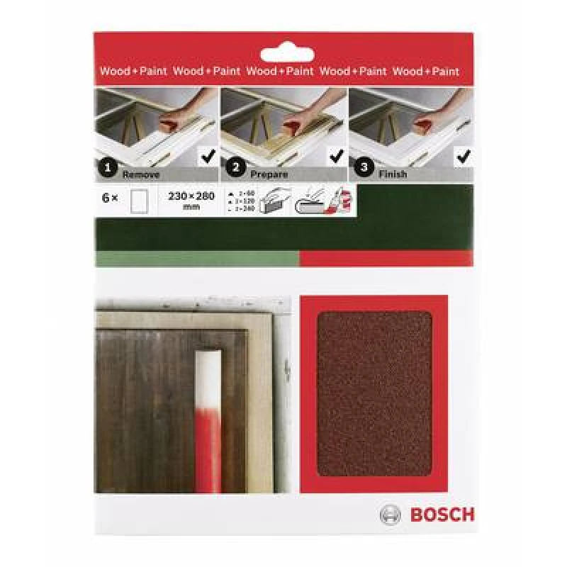 Image of Bosch Sanding Sheets Sanding Sheet Universal Set 6 Pieces Mixed 2609256C39