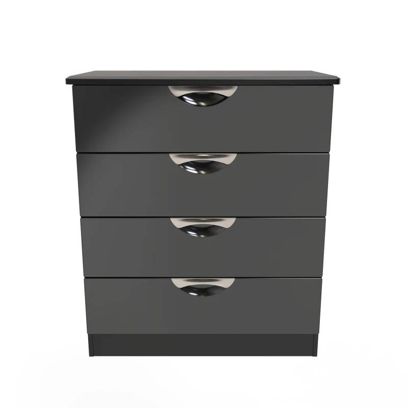 Image of Ready Assembled 2 U Holborn 4 Drawer Chest (Ready Assembled) in Black Size: Medium Black Unisex Medium
