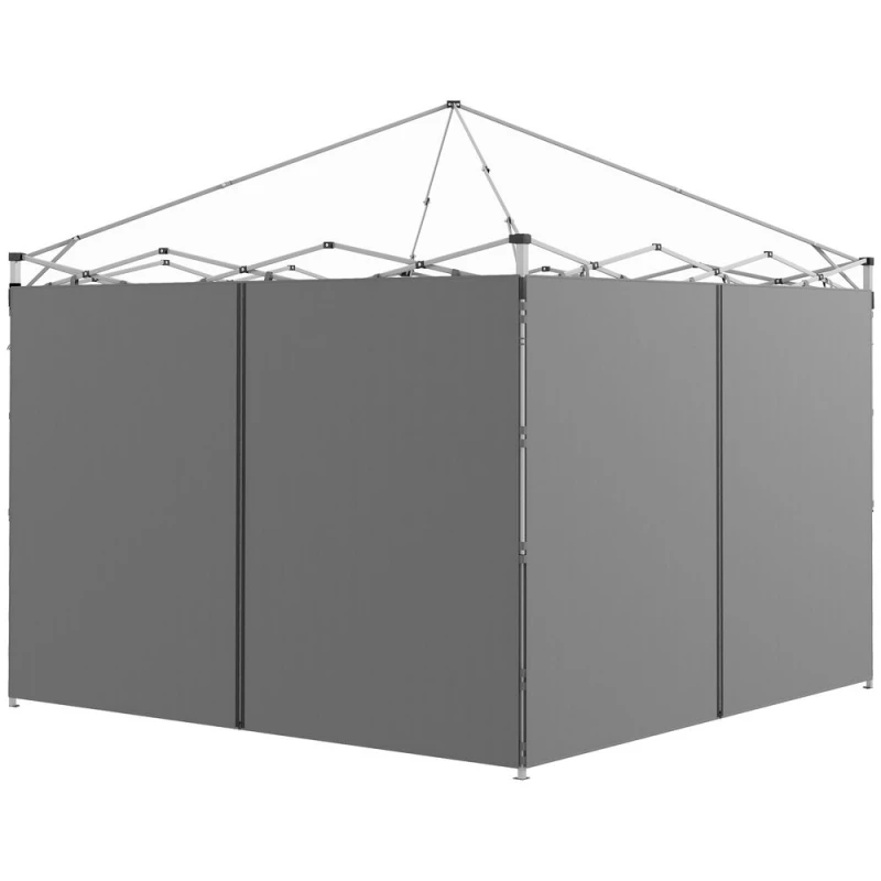 Image of Outsunny Outsunny 3x3(m) or 3x6m Pop Up Gazebo Side Panels, with Zipped Doors, Beige - Light Grey