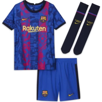 Image of Nike Barcelona Third Mini Kit 2021 2022 - Blue/Yellow