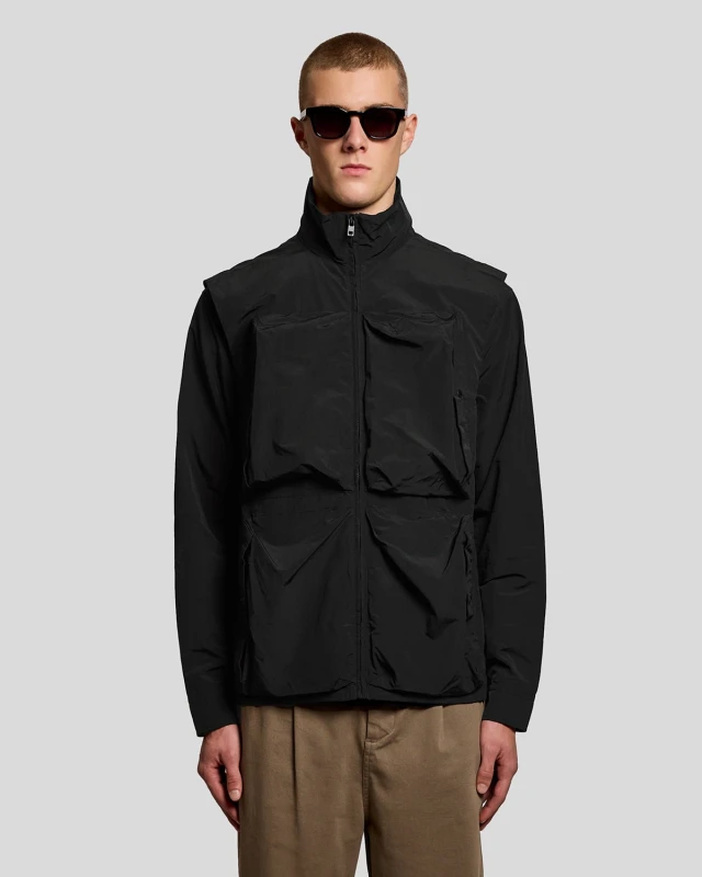 Image of Lyle & Scott Sleeveless jacket Lyle & Scott Ripstop Noir Male 2XL