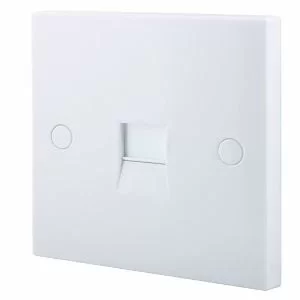 Image of Bg White 1 Gang Raised Square Master Telephone Socket
