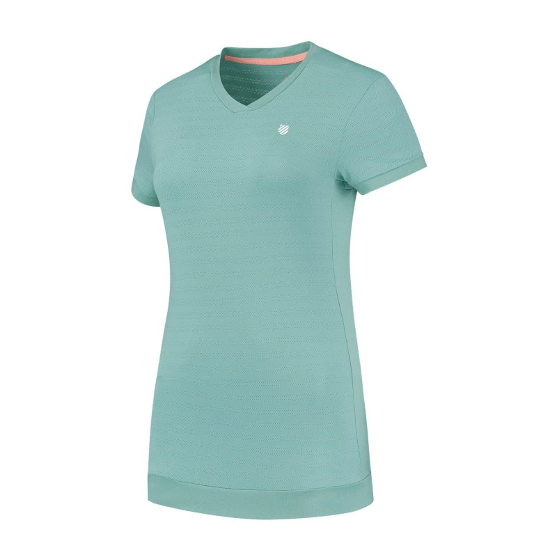 Image of K Swiss Hypercourt V-Neck T-Shirt Womens - Blue Blue 8