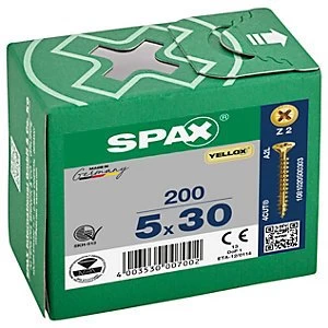 Image of Spax Pz Countersunk Yellox Screws - 5x30mm Pack Of 200