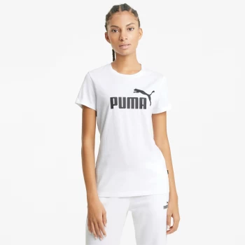 Image of PUMA Essentials Logo Womens T-Shirt, White, size 2X Large, Clothing