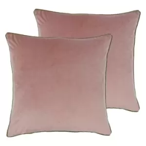 Image of Paoletti Meridian Twin Pack Polyester Filled Cushions Blush/Gold