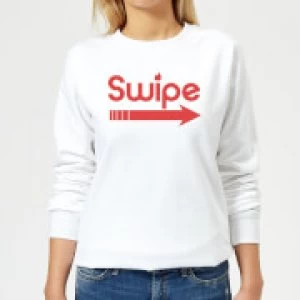 Image of Swipe Right Womens Sweatshirt - White - 4XL