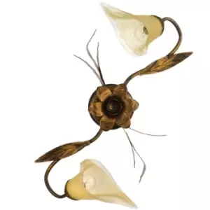 Image of Onli Alga Multi Arm Semi Flush Ceiling Lamp, Glass Shades, 2x E14