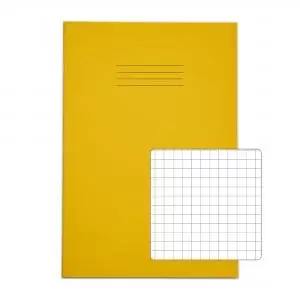 Image of RHINO A4 Exercise Book 32 Pages 16 Leaf Yellow 7mm Squared