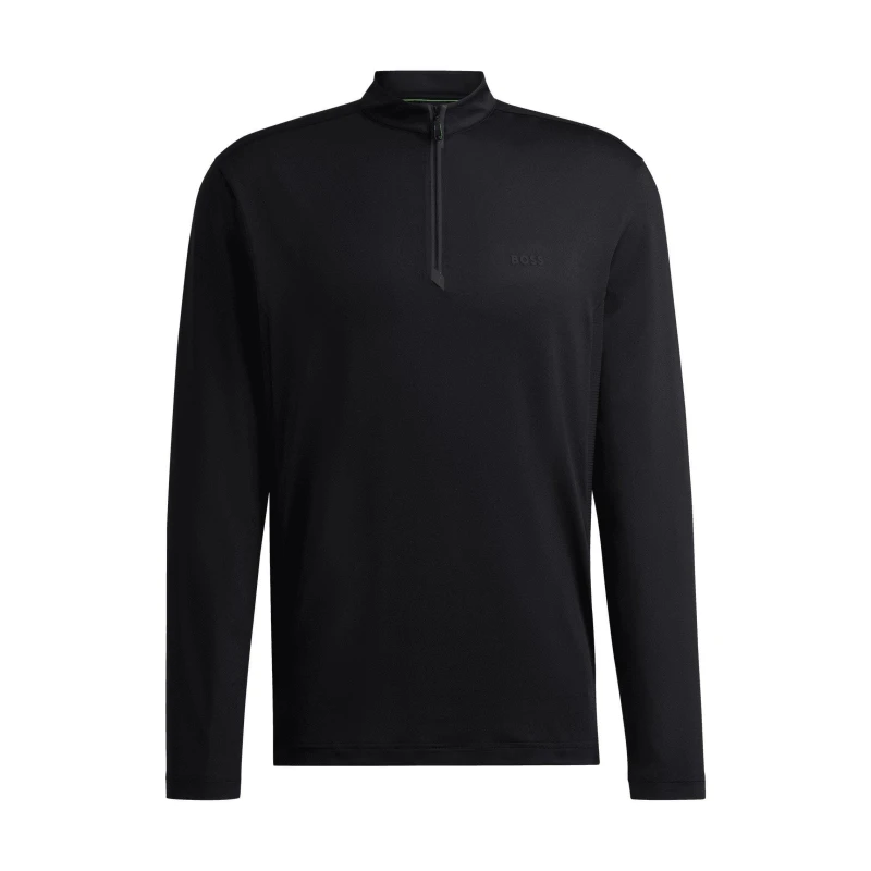 Image of Boss Mens Reflective Log Polo Shirt with Decorative Branding Black male S