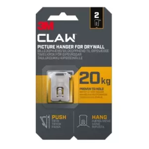 Image of 3M Claw Drywall Picture Hanger (H)41mm (W)28mm, Pack Of 2