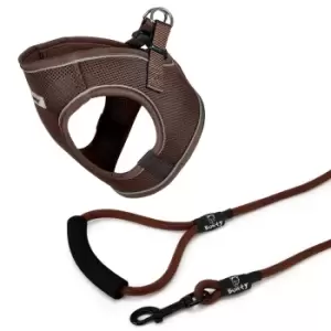 Image of Bunty Voyage Harness Small Brown and Clip-on Rope Lead Medium Brown