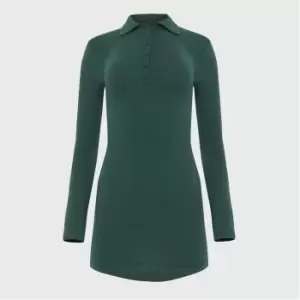 Image of Missguided Petite Button Front Mini Dress - Green
