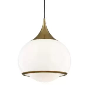 Image of Reese 1 Light Large Pendant Brass, Glass