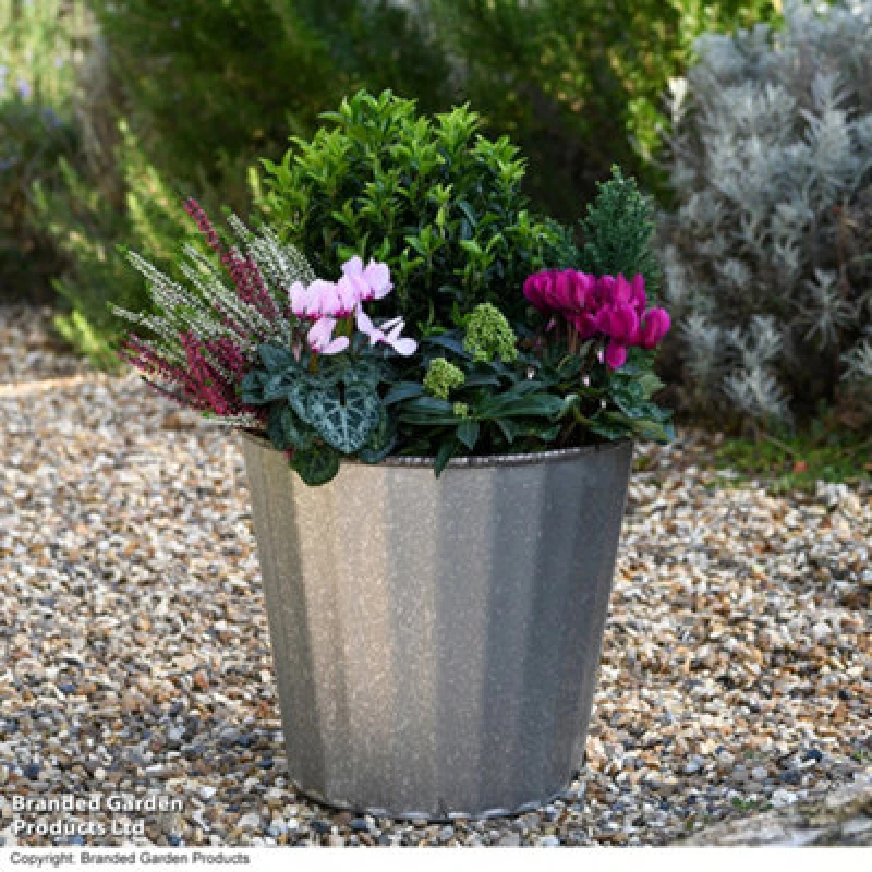 Image of Garden Gear Planter Metal Effect Steel 32Cm