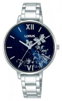Image of Lorus Womens Dark Blue Sunray Dial Stainless Steel Watch