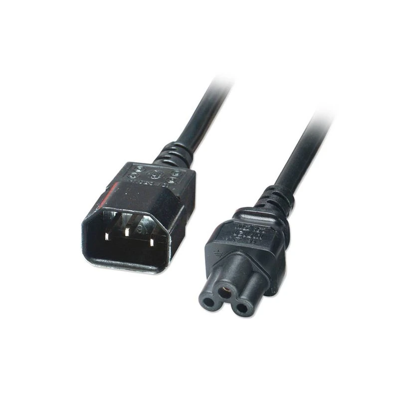 Image of FDL 1M IEC C14 PLUG TO C5 (CLOVER LEAF) SOCKET ADAPTOR CABLE