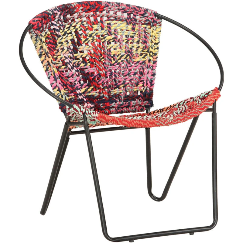 Image of VIDAXL Circle Chair Multicolours Chindi Fabric Vidaxl 8719883827087