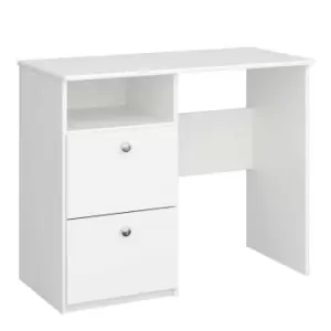 Image of Alba White 2 Drawer Desk, white