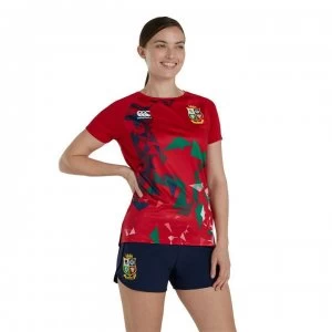 Image of Canterbury British and Irish Lions Superlight Graphic T Shirt Ladies - TANGO RED