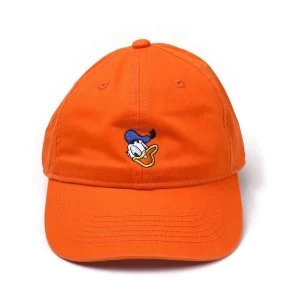 Image of Disney - Embroidered Donald Duck Face Unisex Comfortable Fitting Cap - Orange