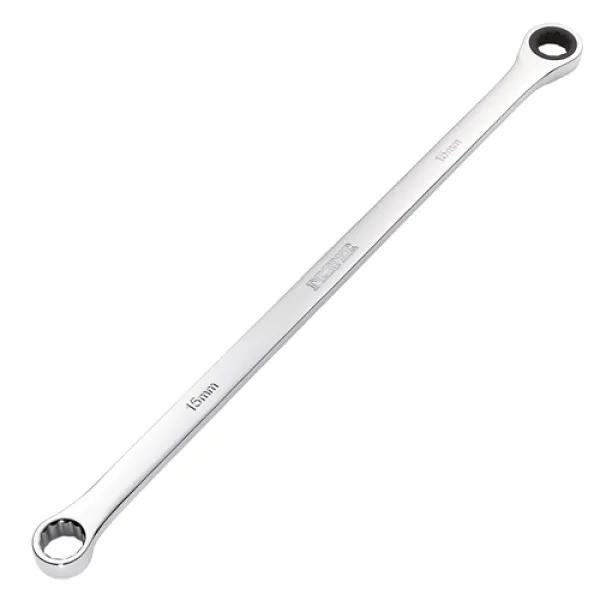 Image of Draper HI-TORQ Metric Extra-Long Double Ring Ratchet Spanner, 15mm