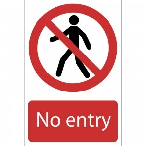Image of Draper No Entry Sign 200mm 300mm Standard