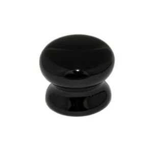 Image of BQ Black Porcelain effect Classic Knob Cabinet pull D35 mm