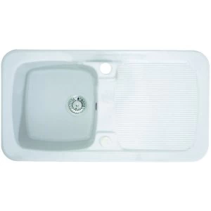 Image of Wickes Farmhouse 1 Bowl Kitchen Ceramic White Sink