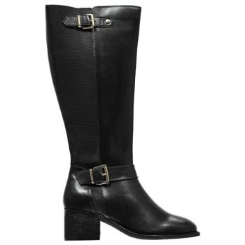 Image of Linea Chunky Heel Knee High Boots - Black