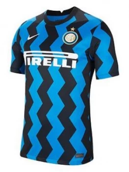 Image of Nike Youth Inter Milan 20/21 Home Short Sleeved Shirt, Blue, Size S