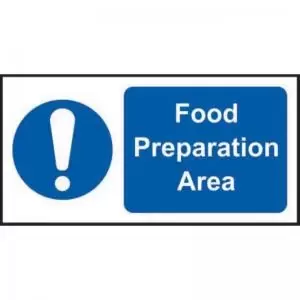 Image of Food Preparation Area&rsquo; Sign; Self-Adhesive Vinyl 200mm x