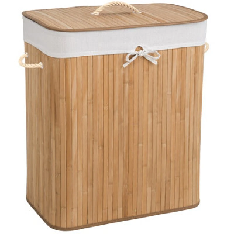 Image of Tectake Laundry Basket - Washing Hamper With Lid, Removable Laundry Bag, 2 Handles Rectangle 100 L Medium - Beige