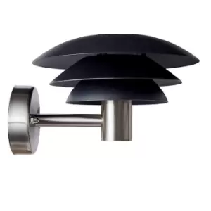 Image of Outdoor Dome Wall Lamp Black, Steel 20cm IP44