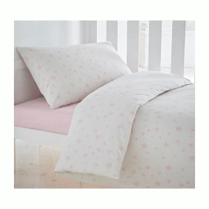 Image of Silentnight Safe Nights Cot Bed Duvet Set - Pink Star
