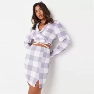 Image of Missguided Jersey Tailored Ging Split Mini Skirt - Purple