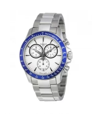 Image of Tissot V8 Quartz Chronograph Stainless Steel Blue Bezel Mens Watch T106.417.11.031.00 T106.417.11.031.00