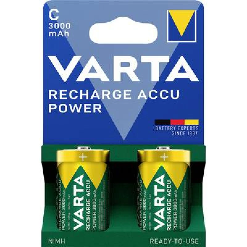 Image of Varta Varta VARTA Recharge Accu Power C 3000 mAh Blister 2 C battery (rechargeable) Alkali-manganese 1.5 V 2 pc(s) 56714101412