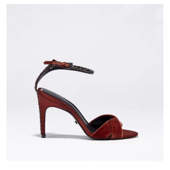 Image of Reiss Hayden Heeled Sandals - Chestnut Satin