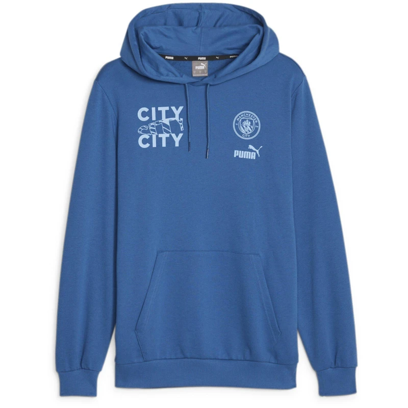 Image of Puma Mcfc Ftblcore Graphic Hoody Mens Lake Blue male S