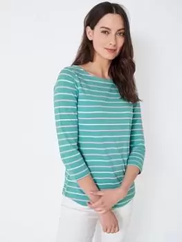 Image of Crew Clothing Essential Breton Top -green, Green, Size 16, Women